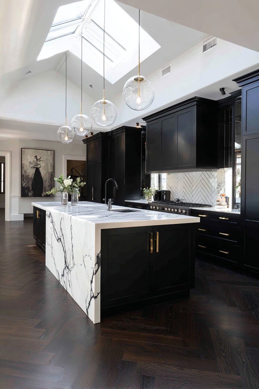 Bold Black Cabinetry Drama