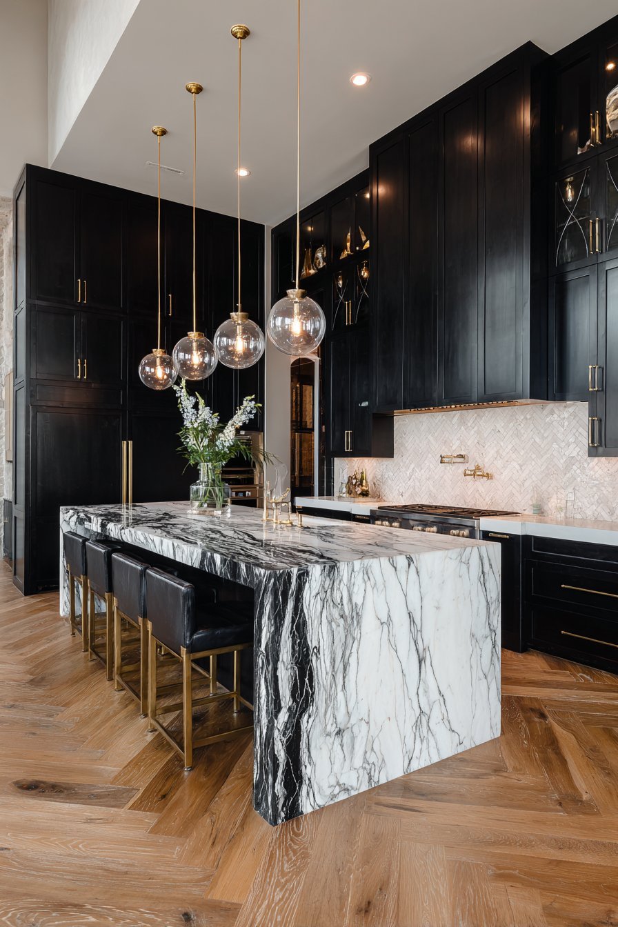 Bold Black Cabinetry Drama
