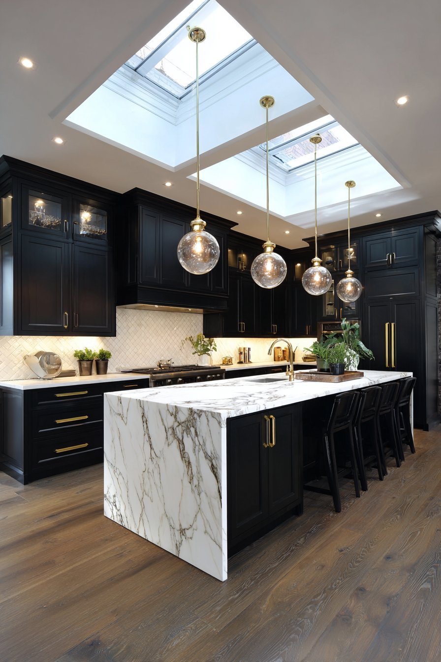 Bold Black Cabinetry Drama