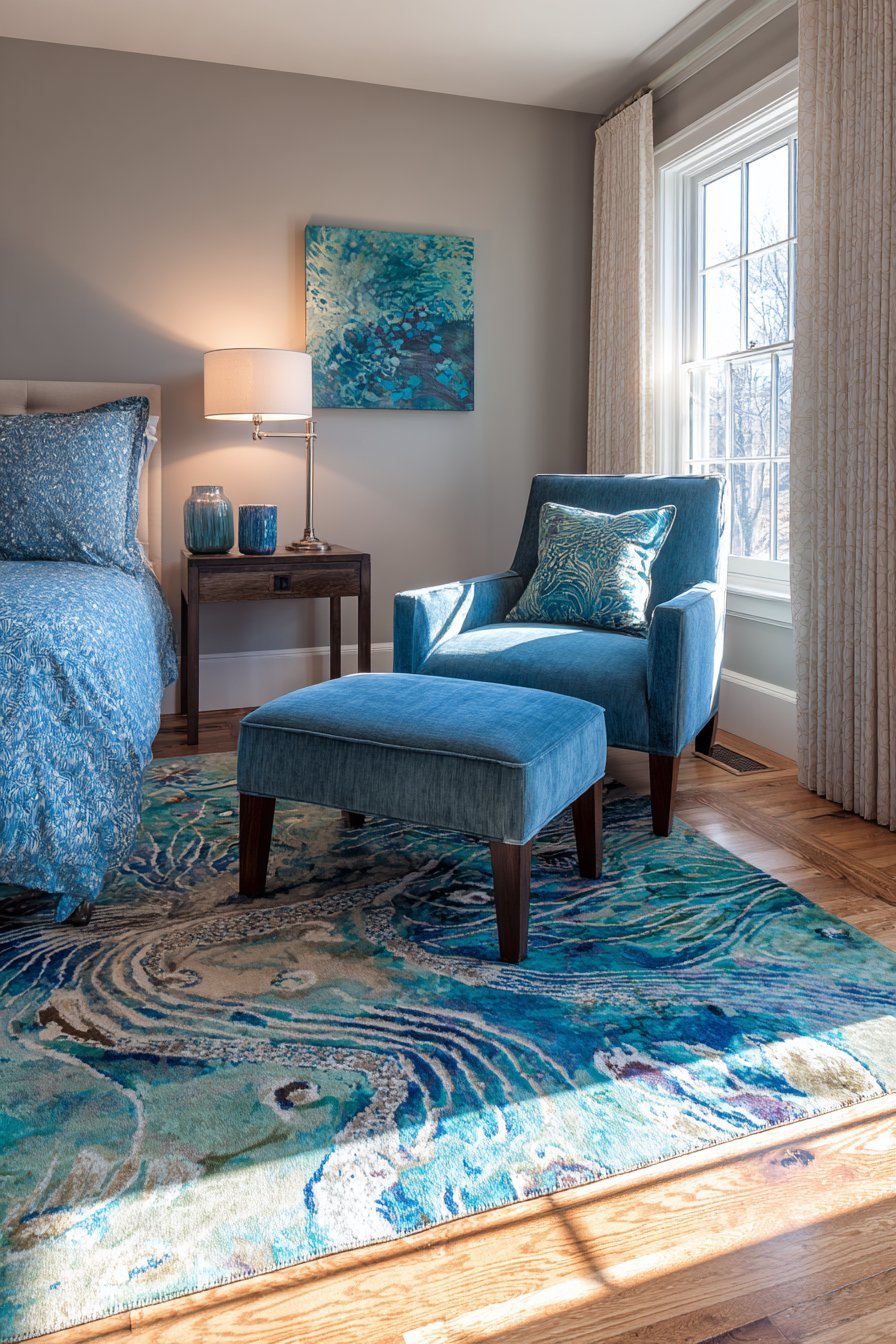 Abstract Wave Pattern Area Rug Foundation