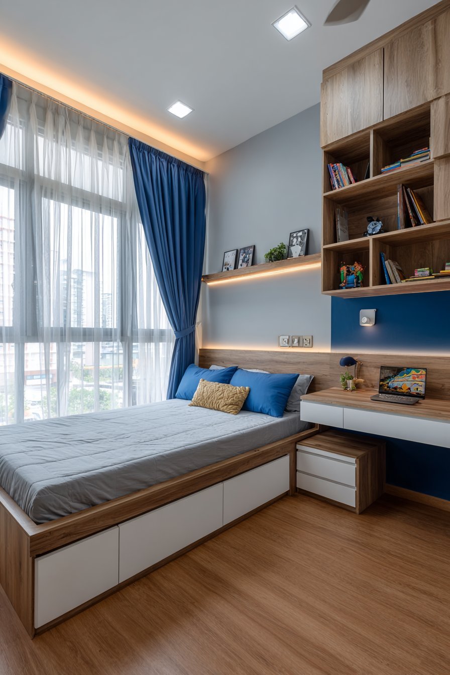 Headboard Wall Storage Integration