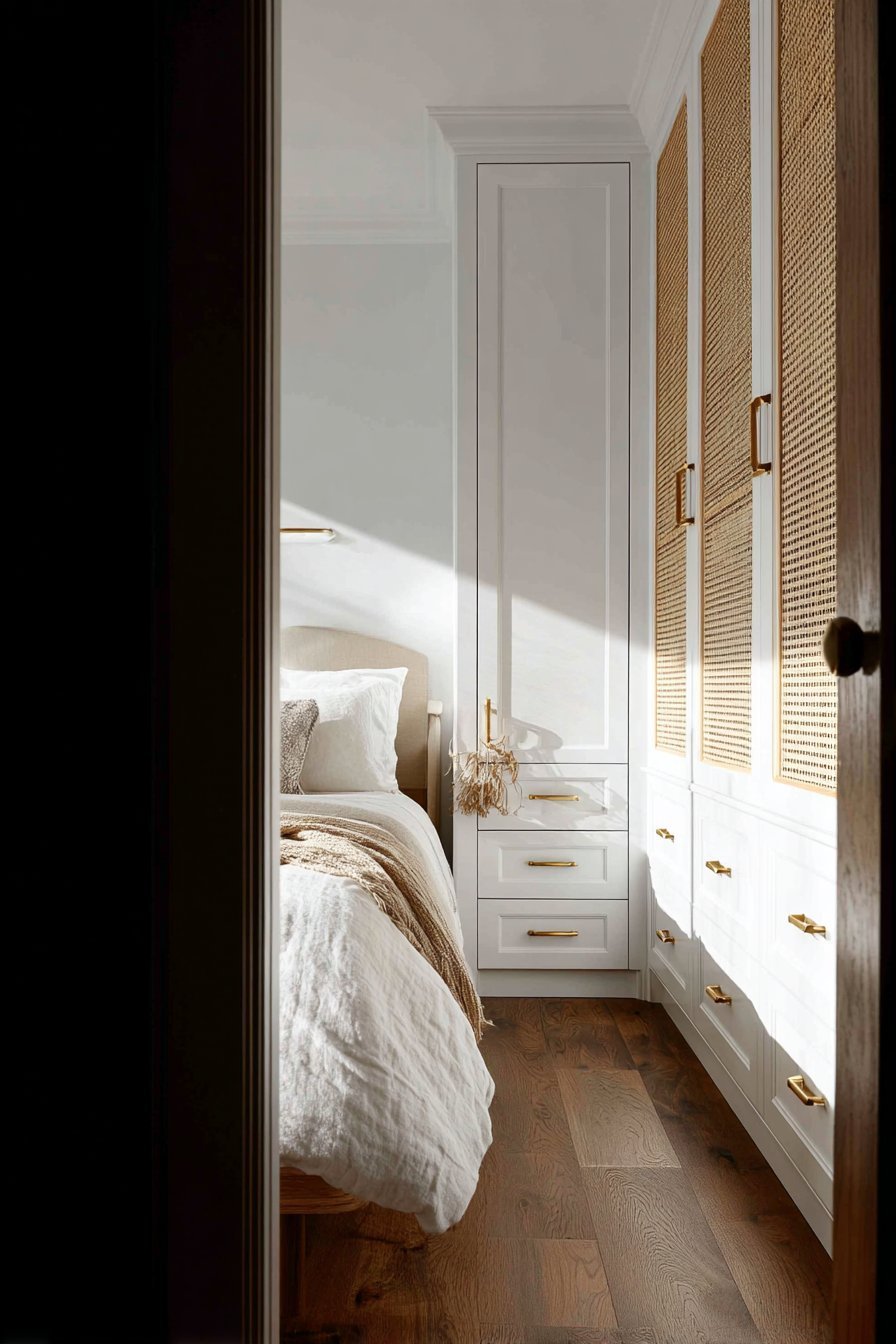 Mixed-Material Transitional with Rattan Accents