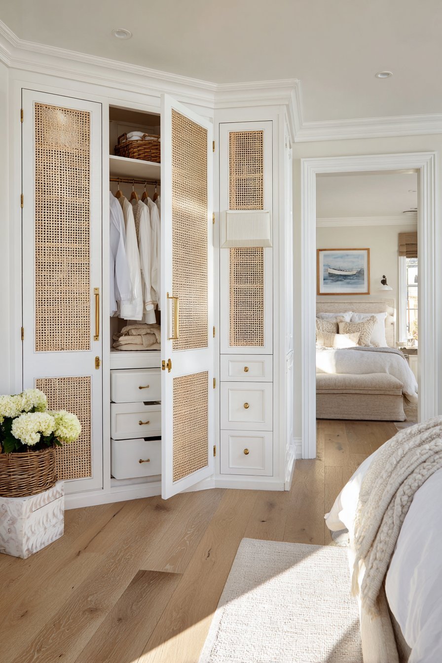 Mixed-Material Transitional with Rattan Accents