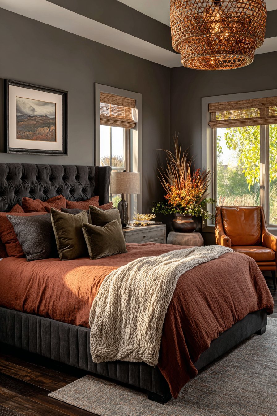 Warm Grey with Channel Tufting