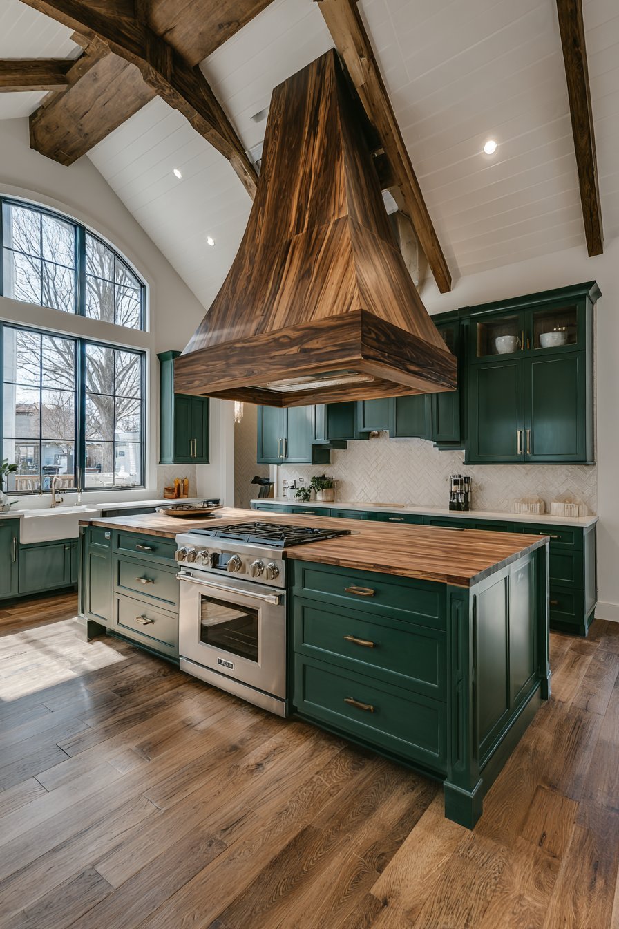 Dramatic Exposed Beam Ceiling Treatment