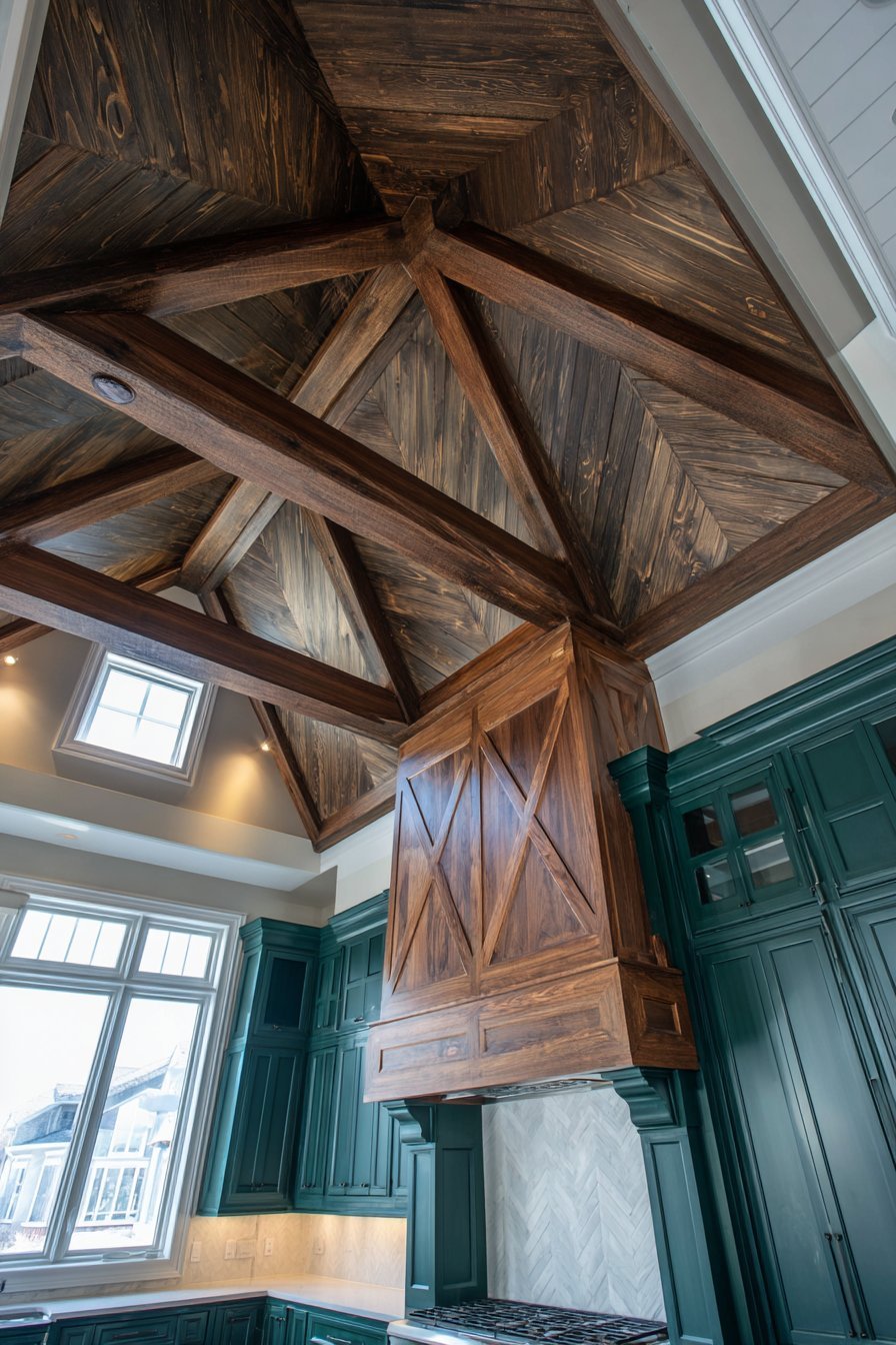 Dramatic Exposed Beam Ceiling Treatment