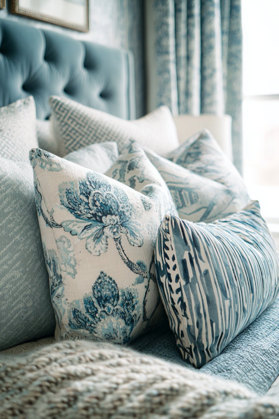 Monochromatic Light Blue Textile Layering