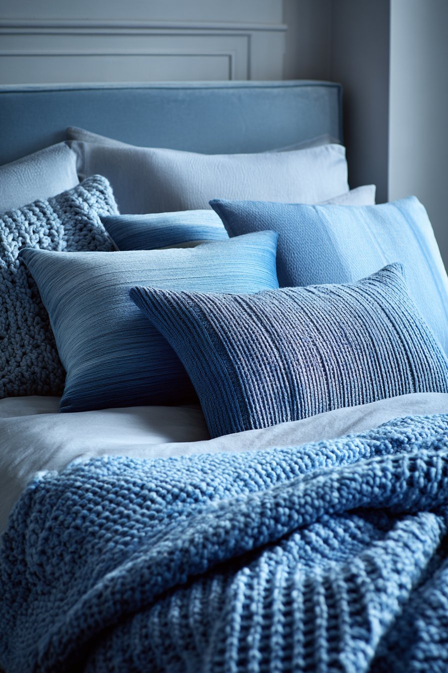 Monochromatic Light Blue Textile Layering