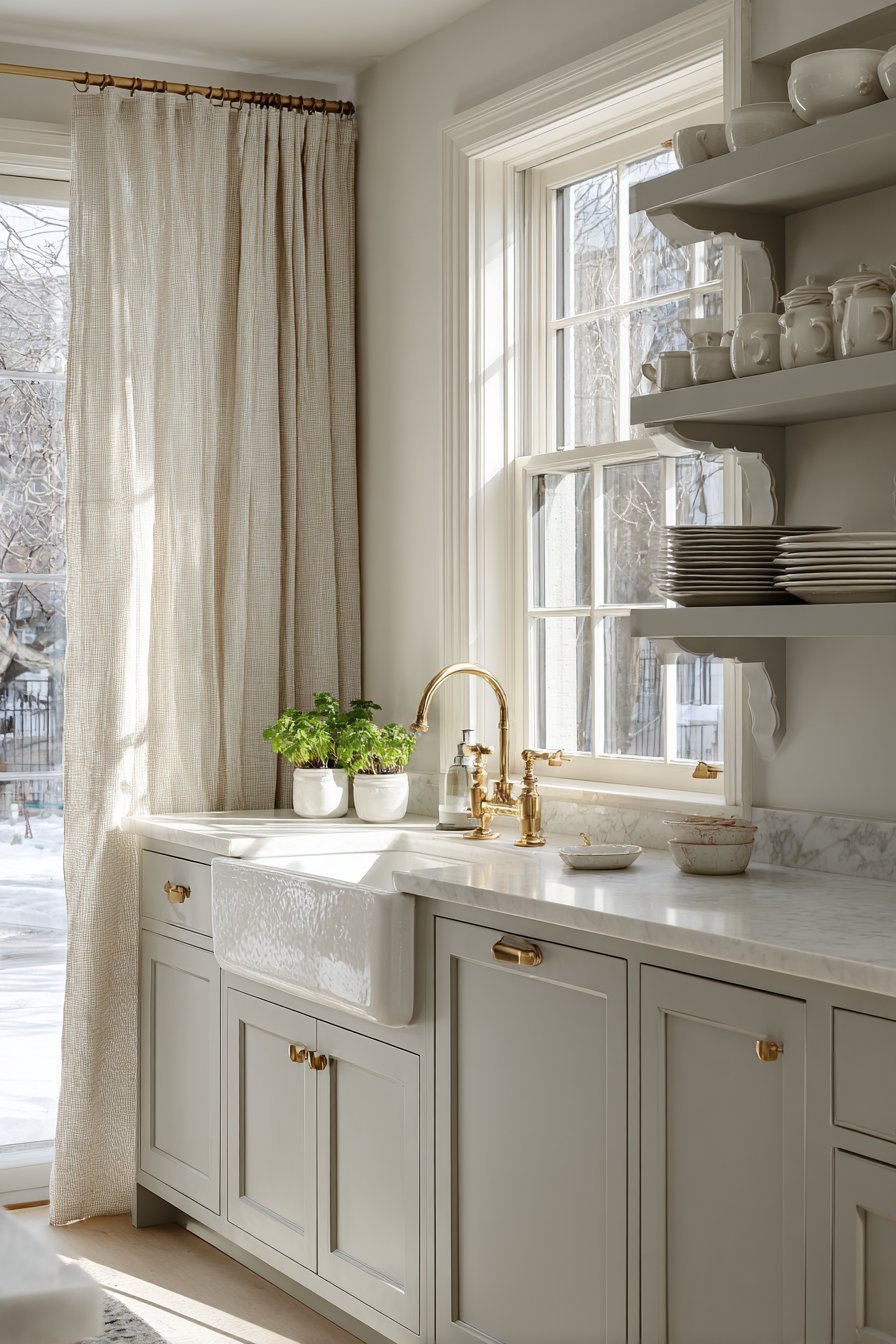 Farmhouse Sink with Garden Views