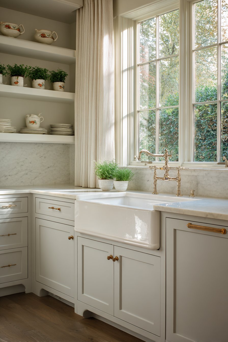 Farmhouse Sink with Garden Views