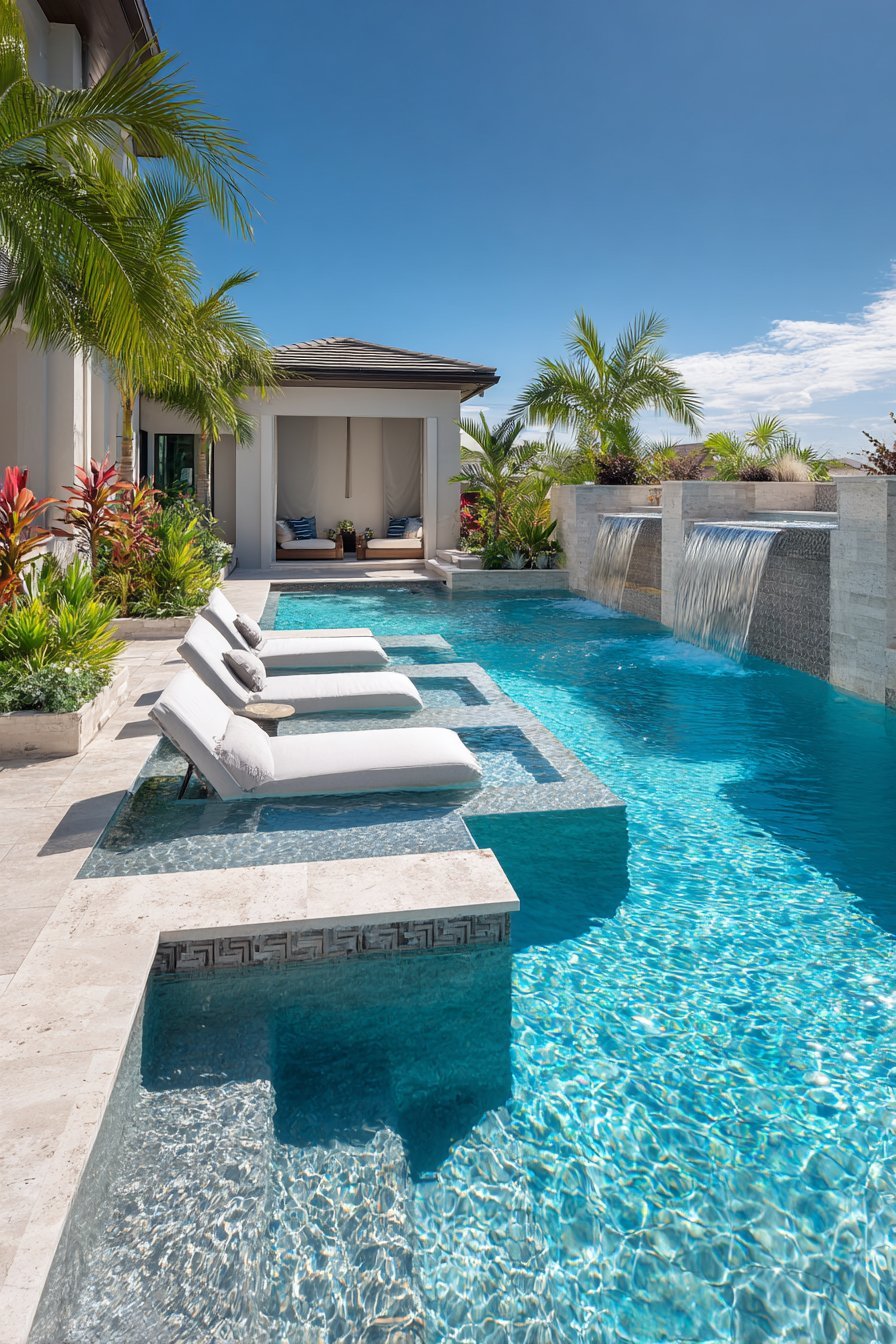 Integrated Tanning Ledge Pool