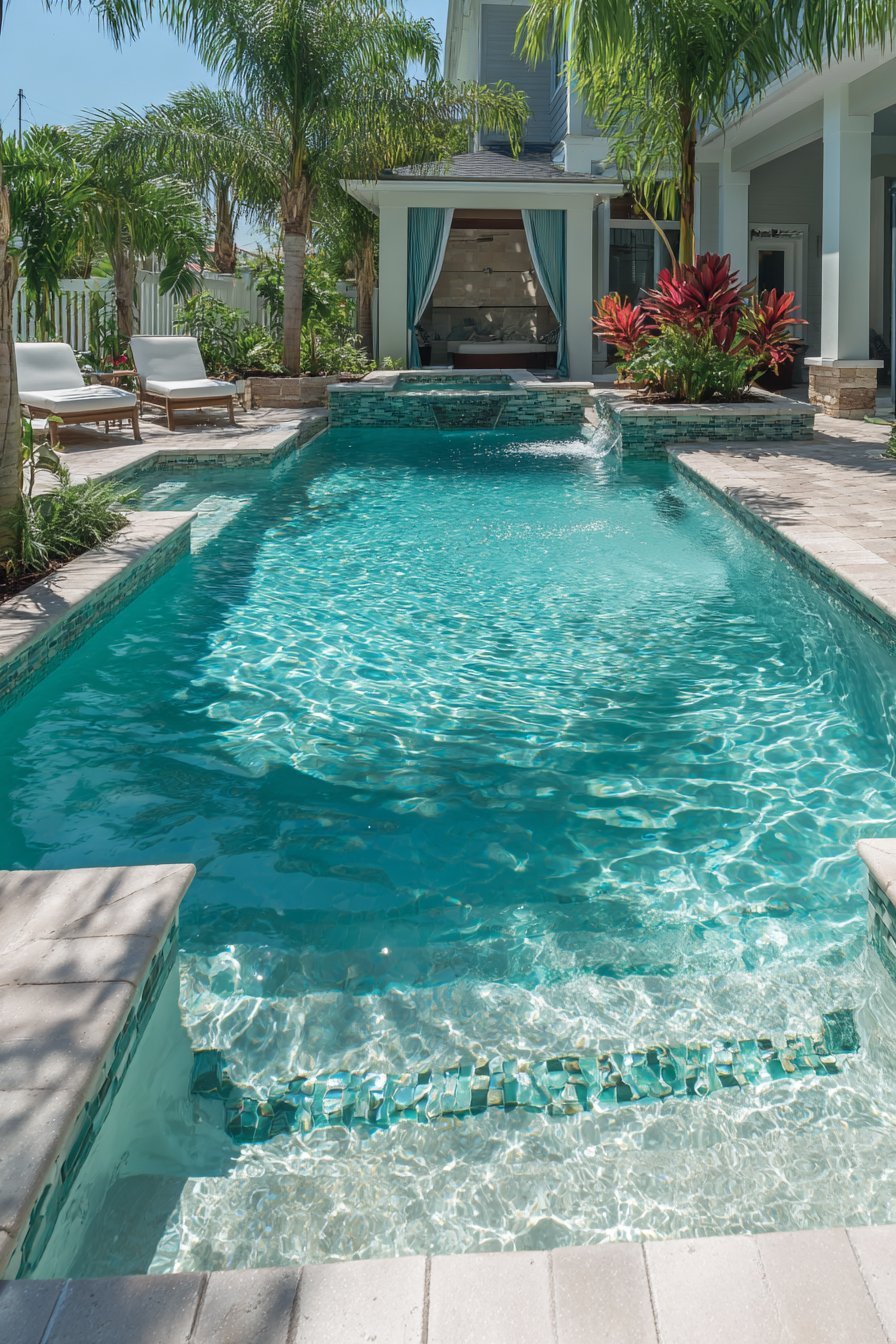 Integrated Tanning Ledge Pool