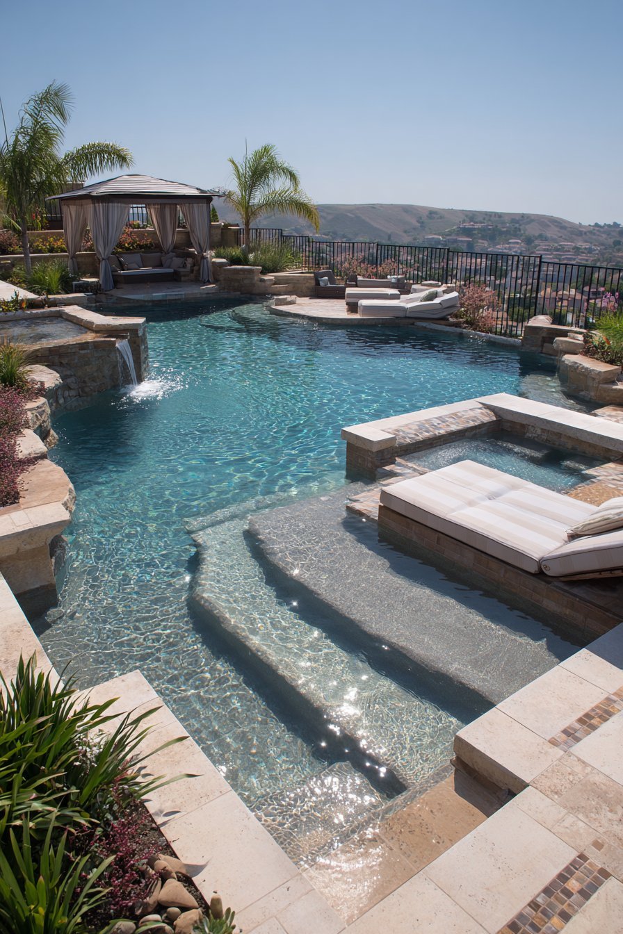 Integrated Tanning Ledge Pool