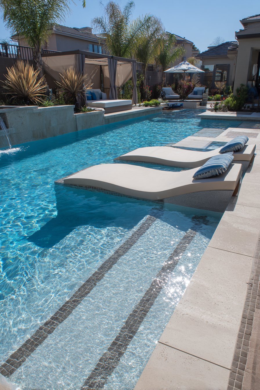 Integrated Tanning Ledge Pool