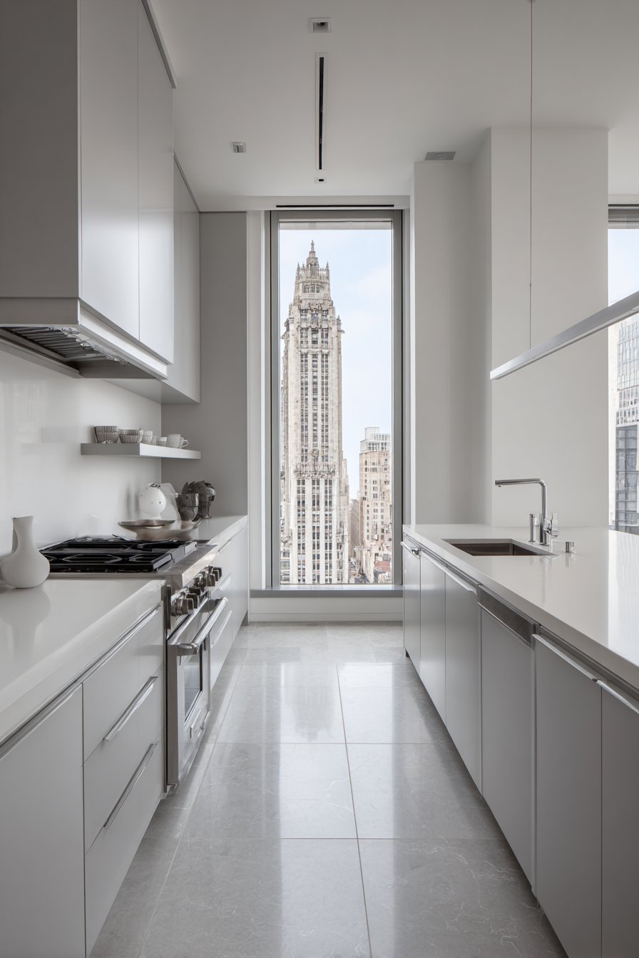 Vertical Storage Kitchen with Floating Shelf
