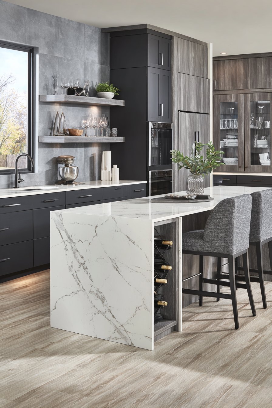 Two-Tone Charcoal and Pewter Design