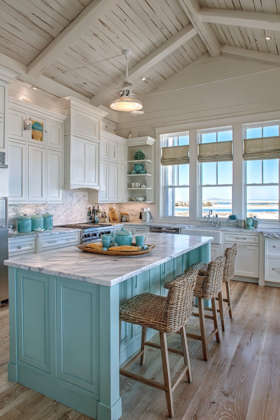 Coastal White and Blue