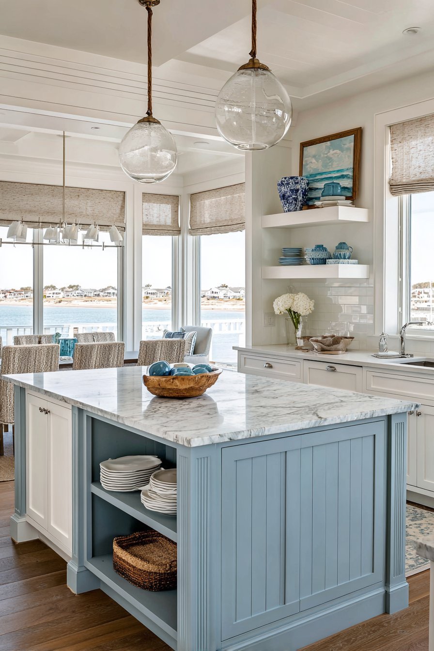 Coastal White and Blue