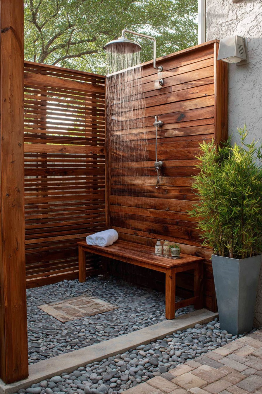 Spa-Style Outdoor Shower