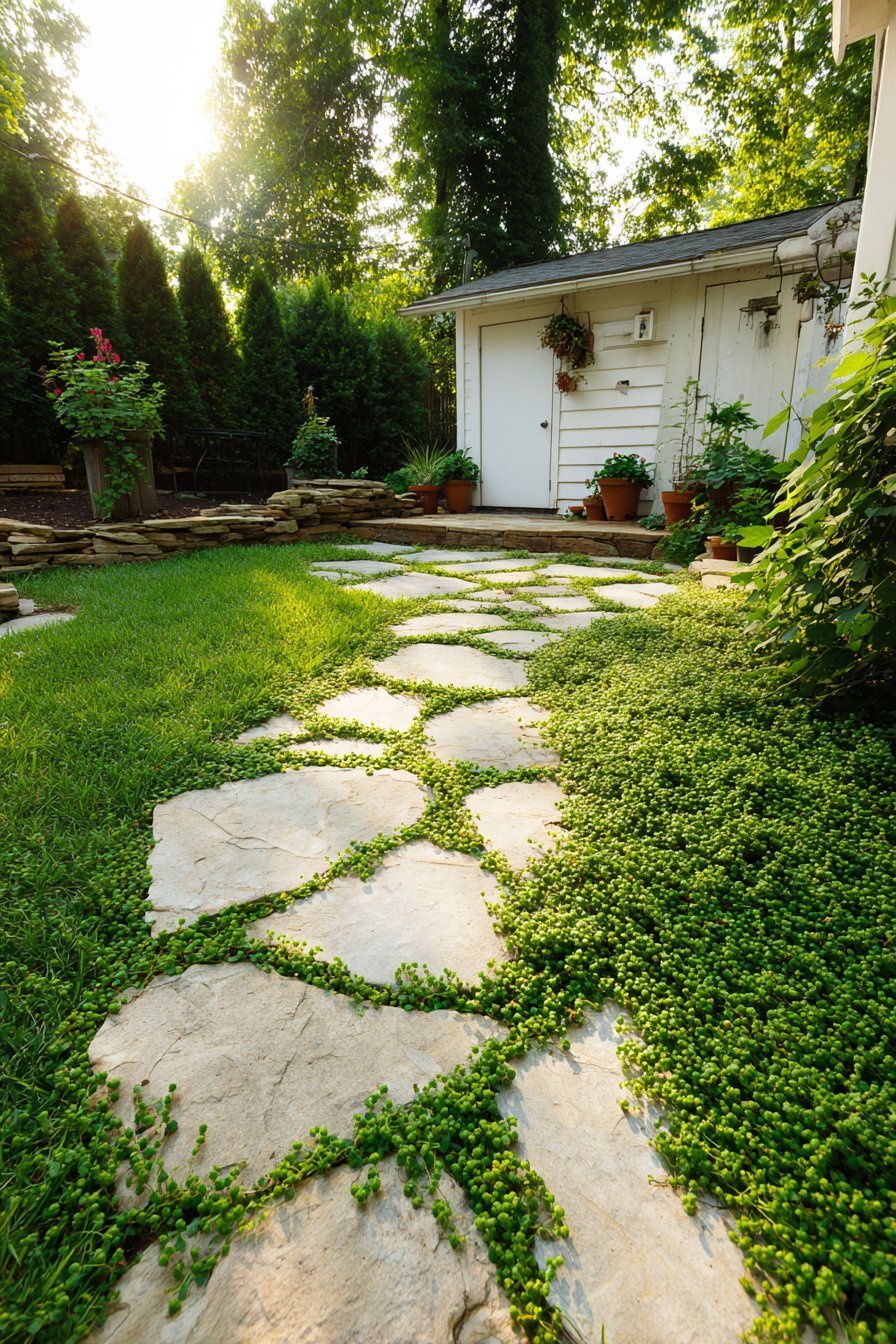 Flagstone Pathway with Natural Joints