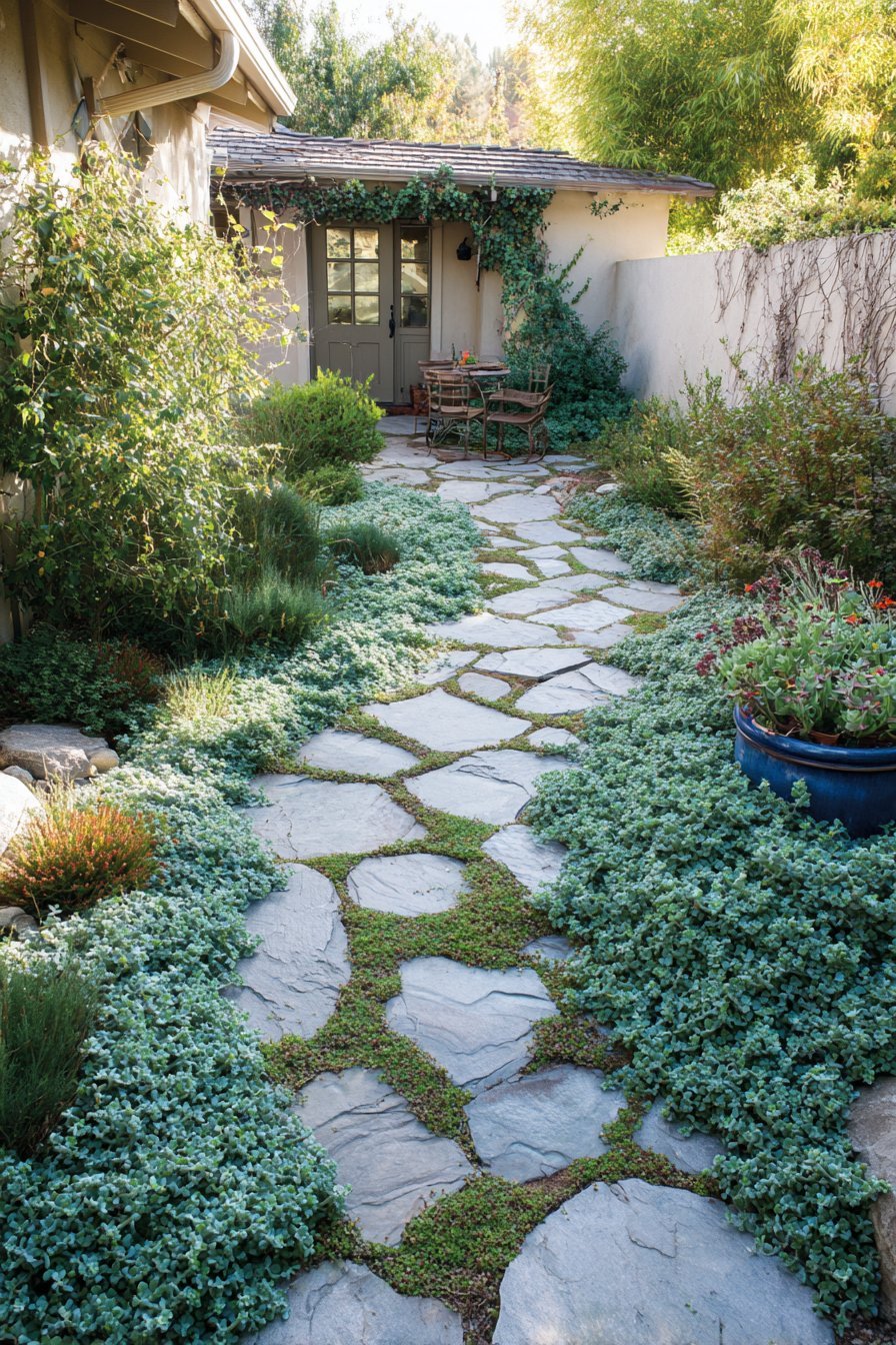 Flagstone Pathway with Natural Joints