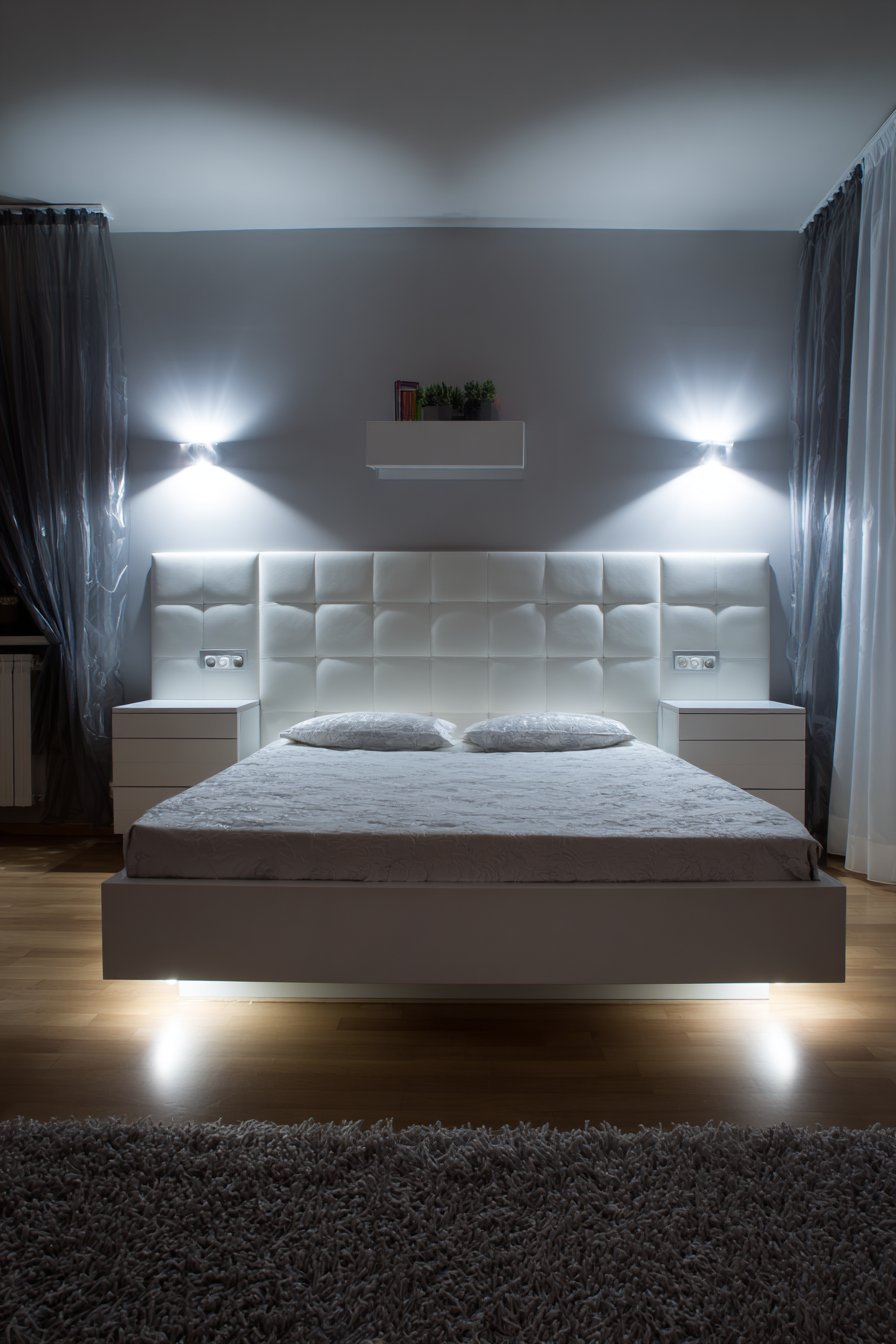 Contemporary Floating Bed Frame