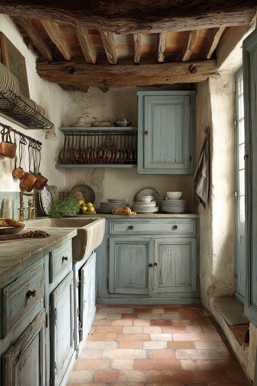 Stone Sink French Country Kitchen