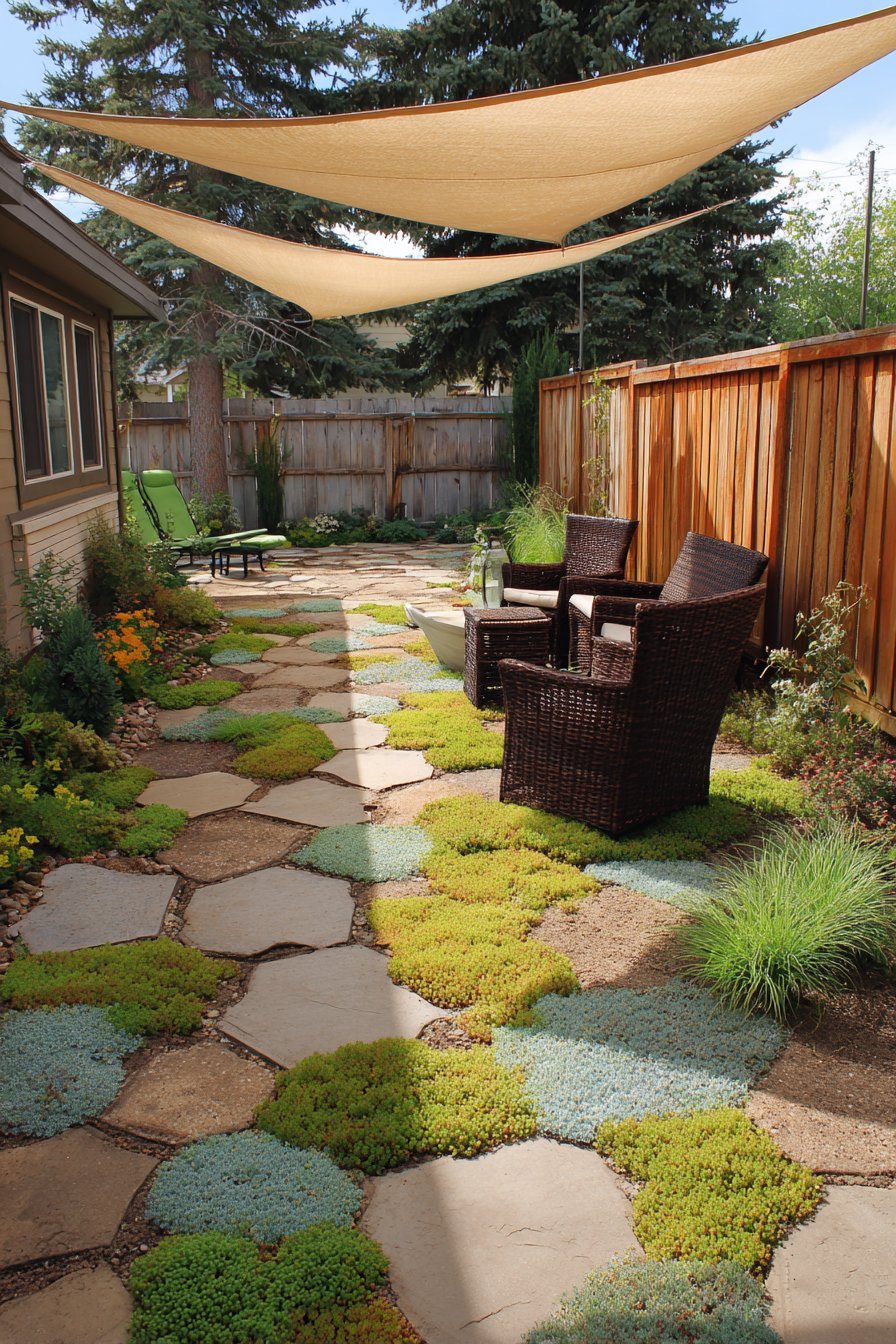 Recycled Concrete Patchwork with Sedum