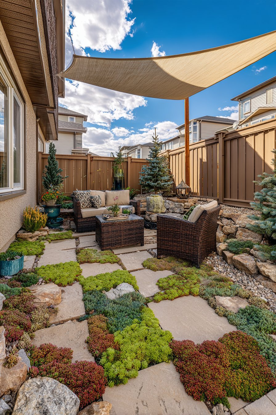 Recycled Concrete Patchwork with Sedum