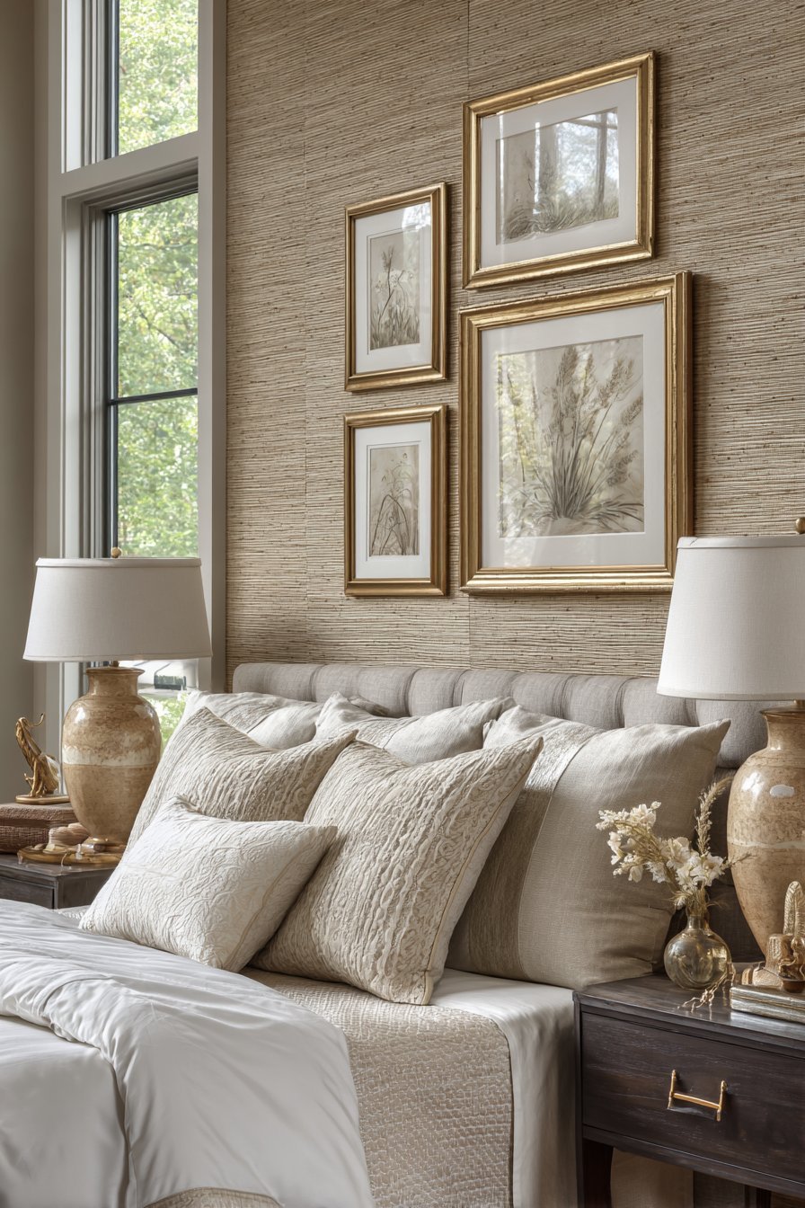 Textured Grasscloth Accent Wall