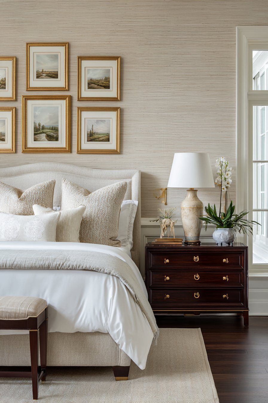 Textured Grasscloth Accent Wall