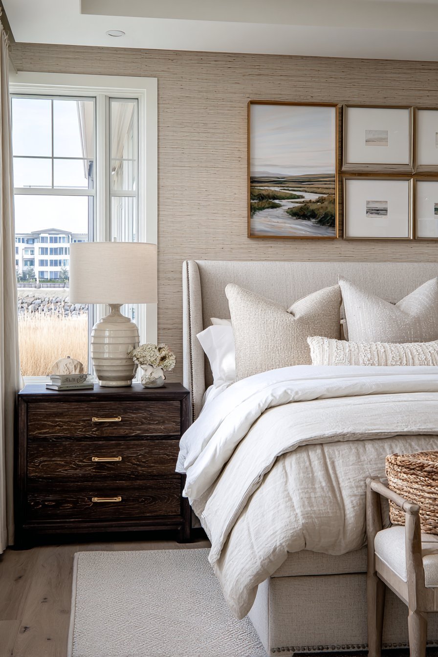 Textured Grasscloth Accent Wall