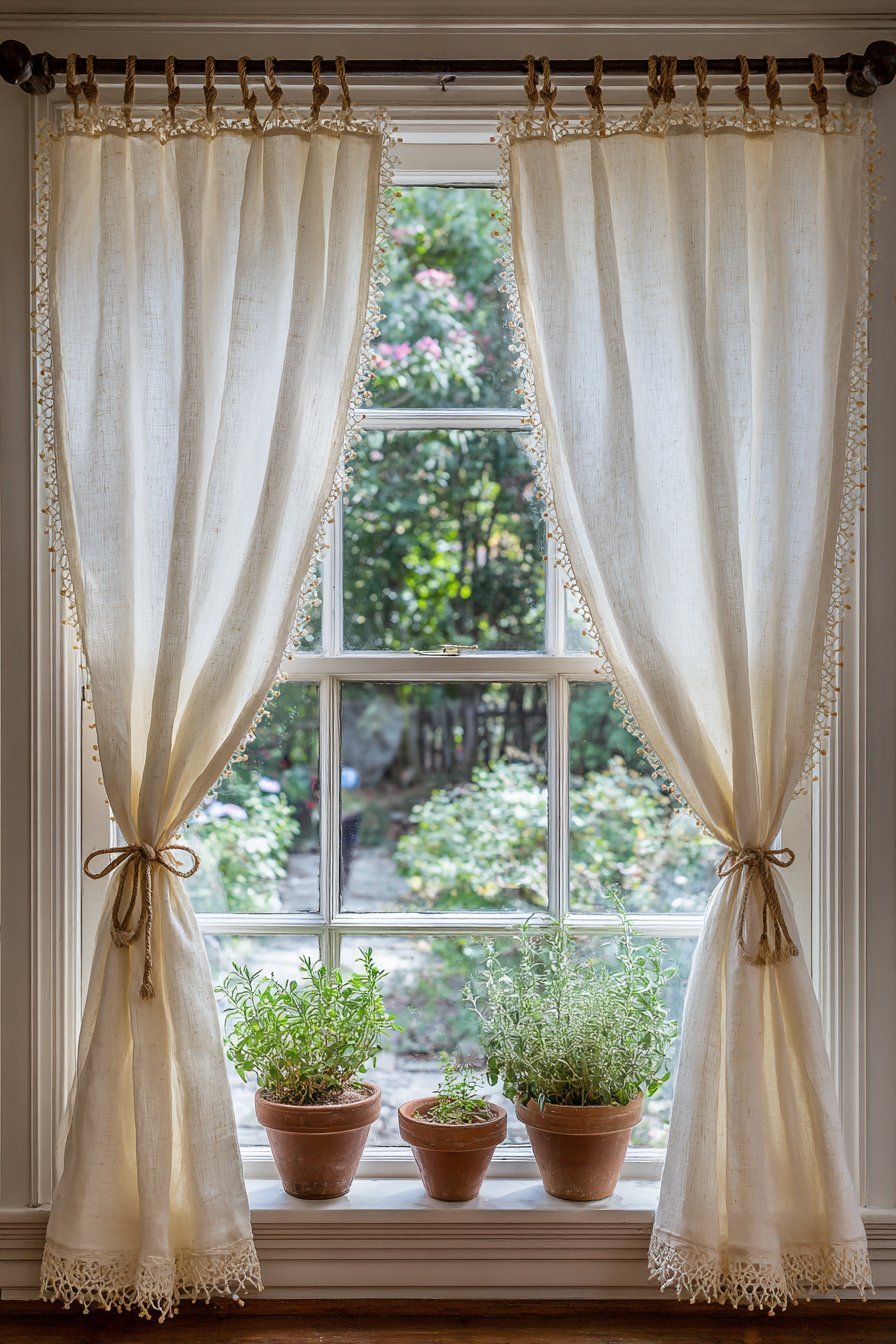Natural Linen Window Curtains
