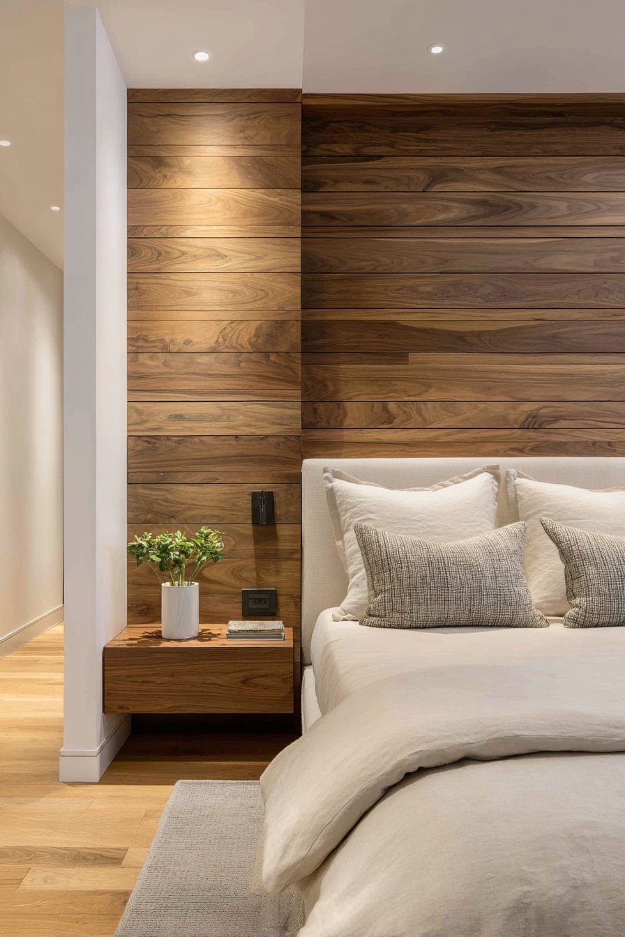 Horizontal Wood Slat Accent Wall