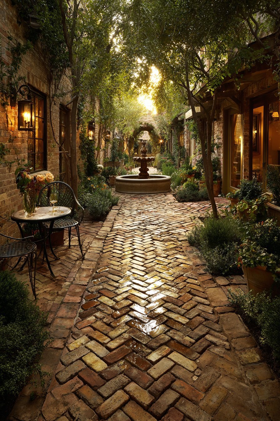 European-Inspired Courtyard