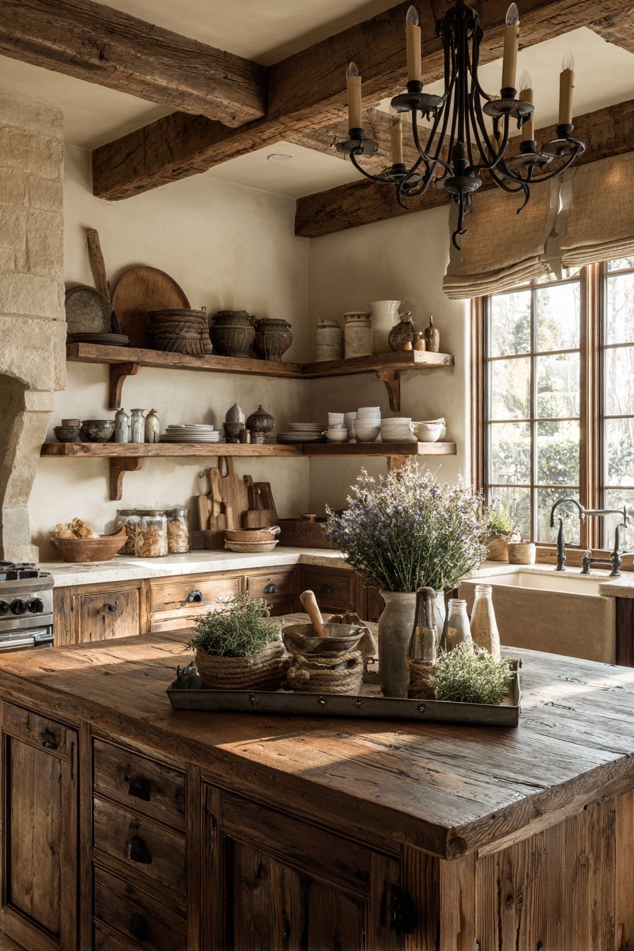 Rustic Knotty Alder Farmhouse Table