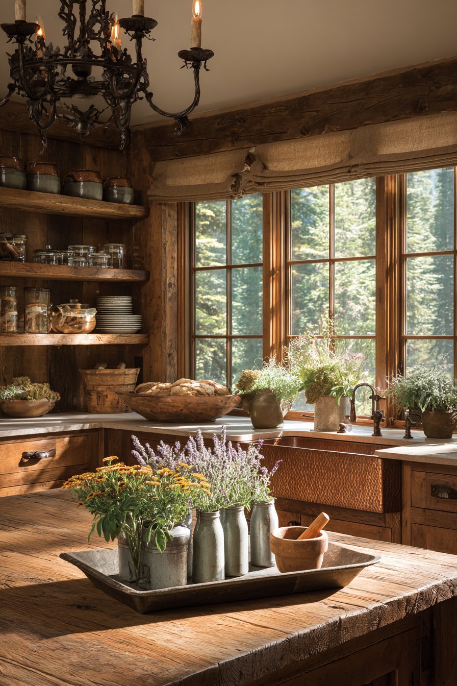 Rustic Knotty Alder Farmhouse Table