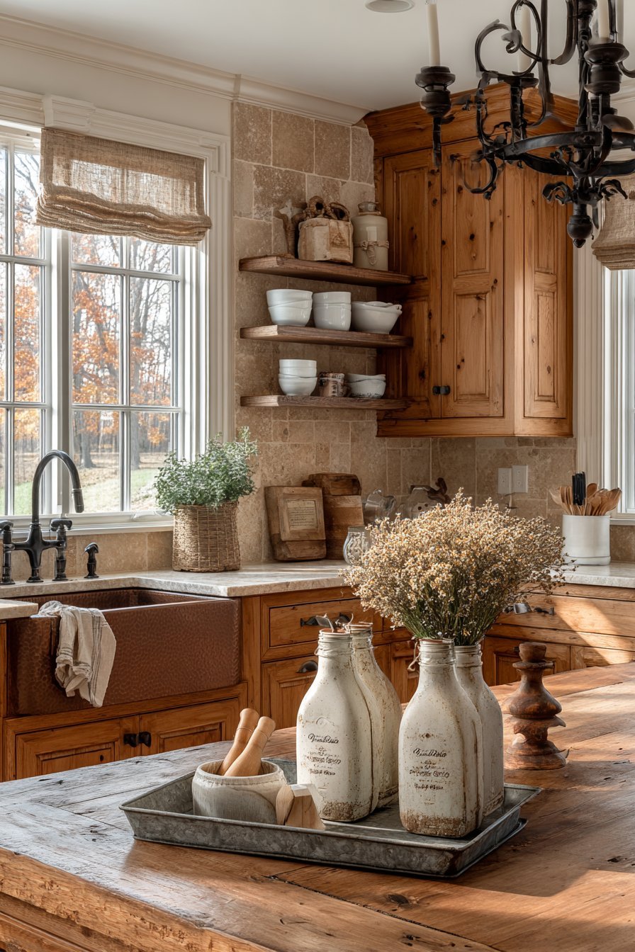 Rustic Knotty Alder Farmhouse Table
