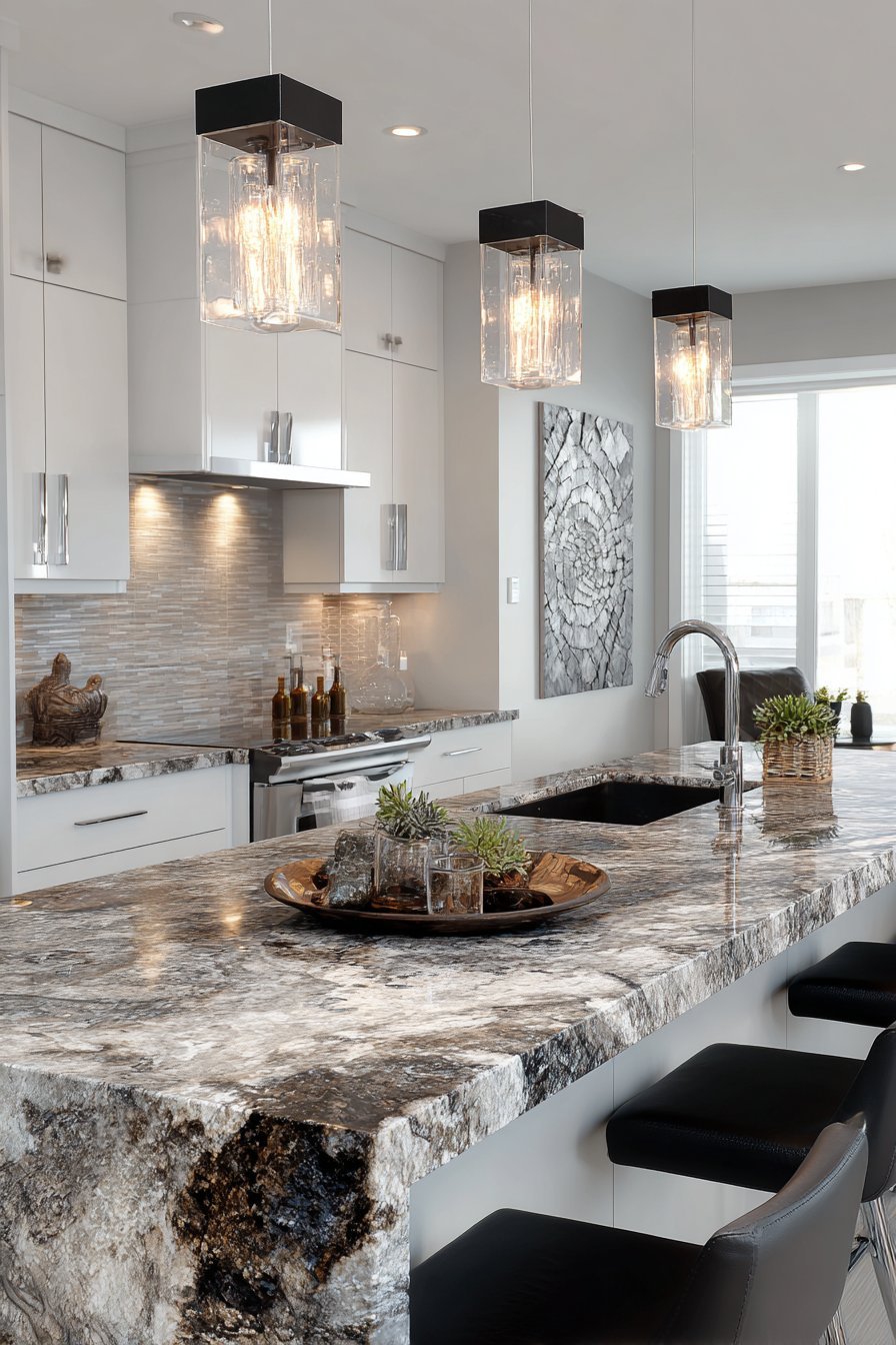 Statement Grey Stone Island with Leathered Finish