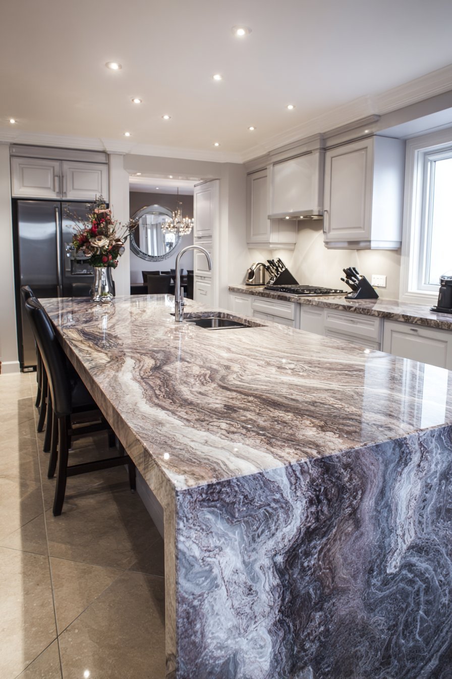 Statement Grey Stone Island with Leathered Finish