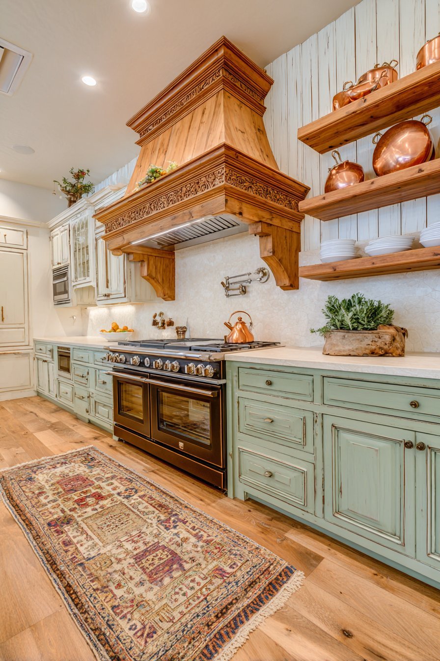 Carved Oak Mantel Hood