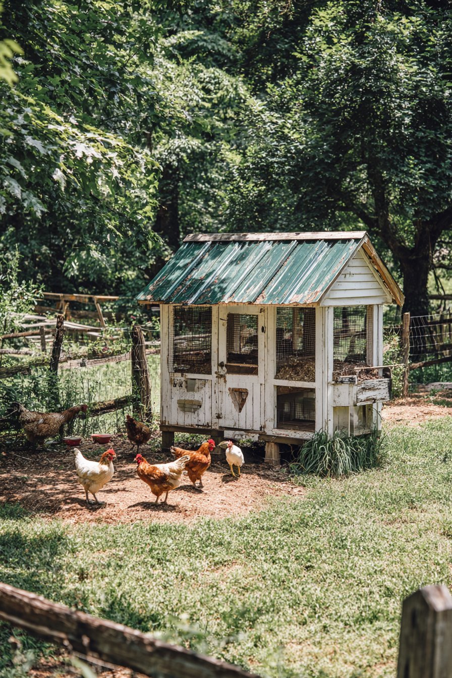Traditional White Chicken Coop