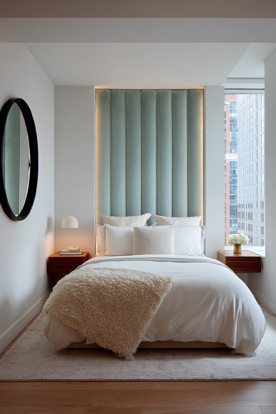 Dramatic Channeled Velvet Headboard