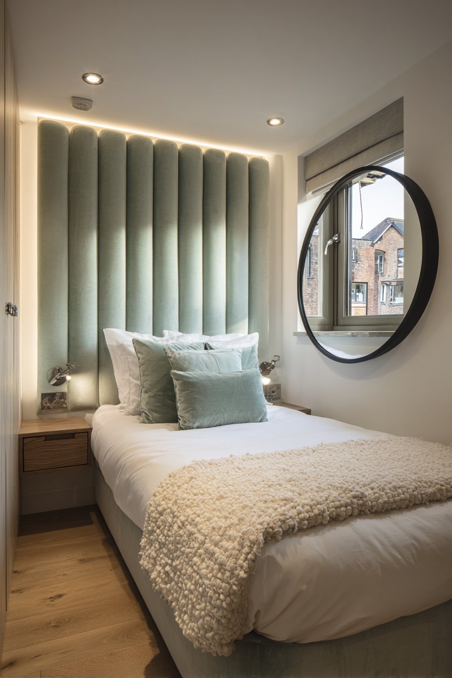 Dramatic Channeled Velvet Headboard