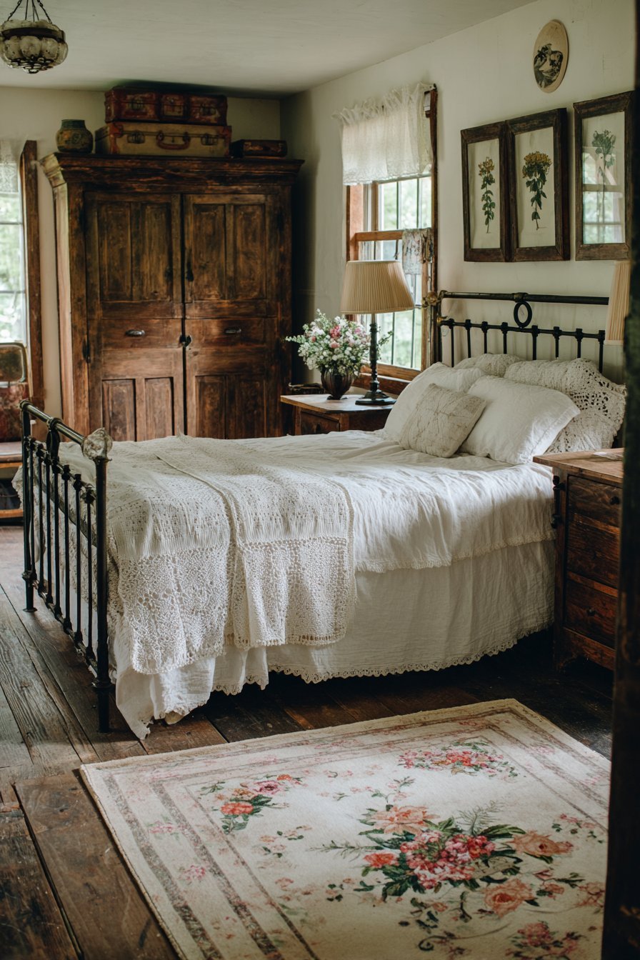 Vintage Brass Bed Character