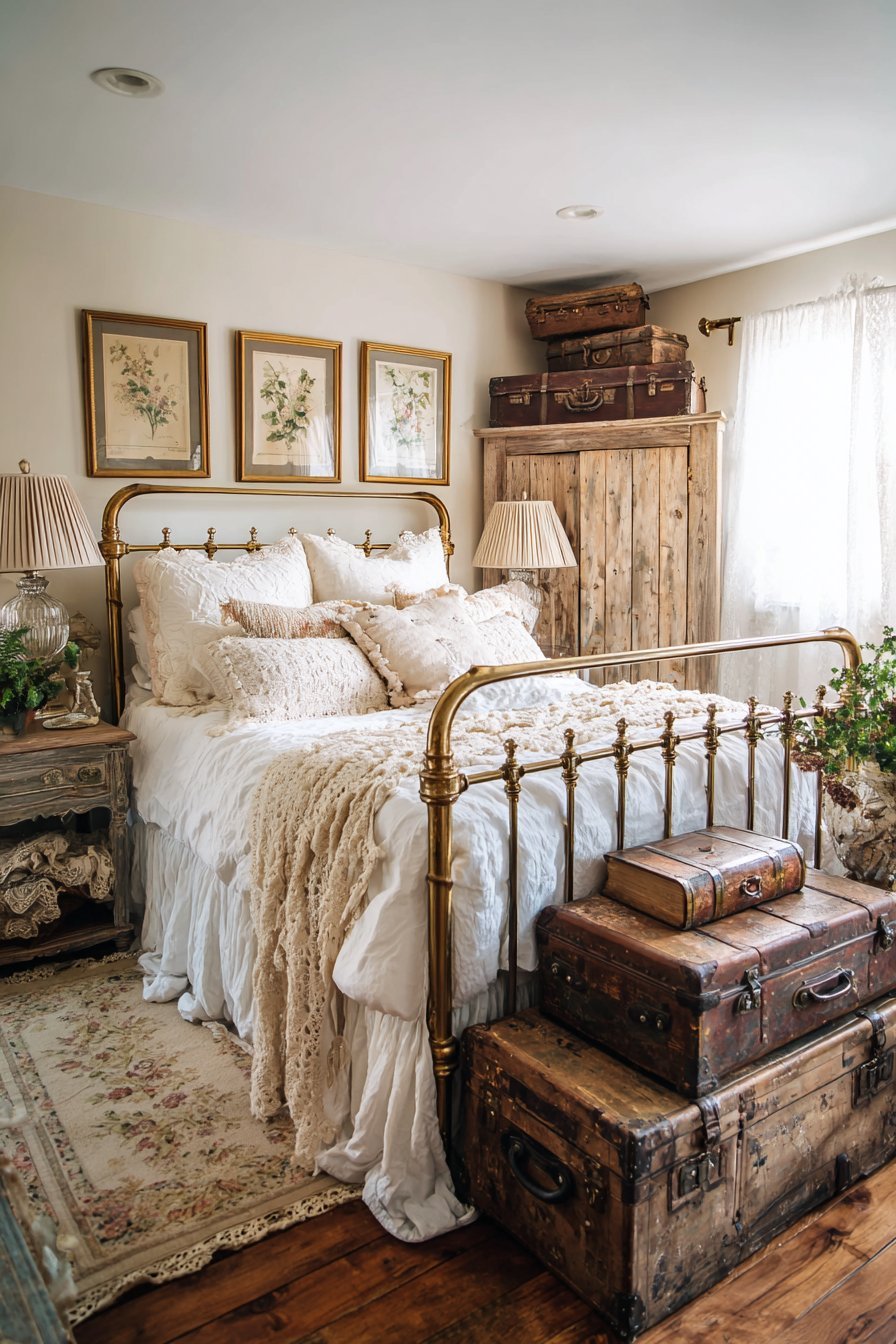 Vintage Brass Bed Character