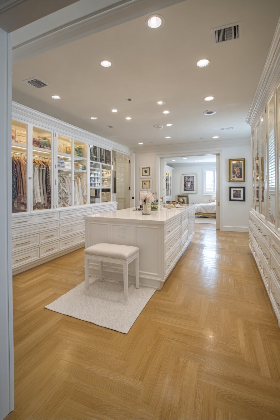 Walk-In Closet with Central Island