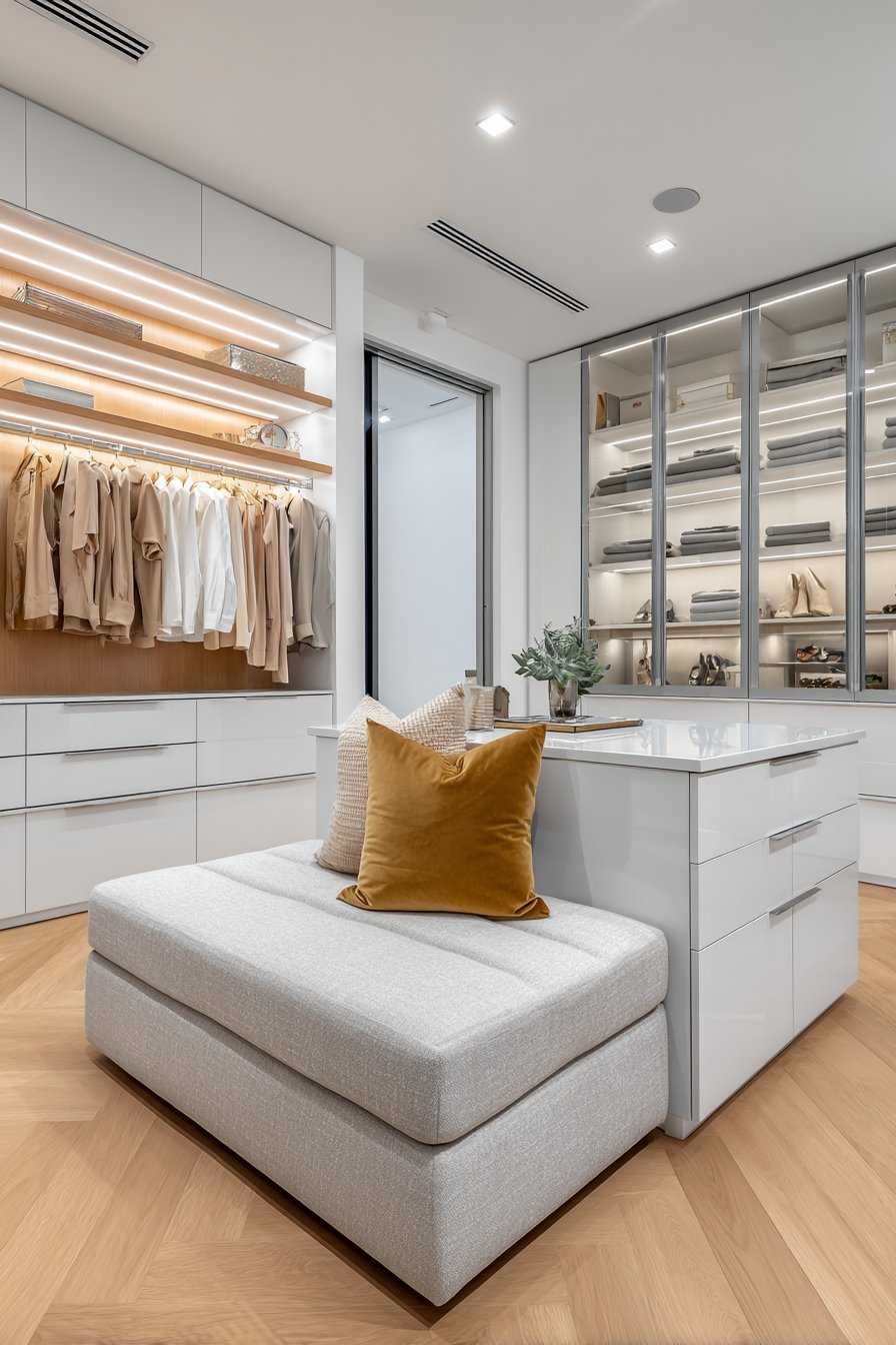 Walk-In Closet with Central Island