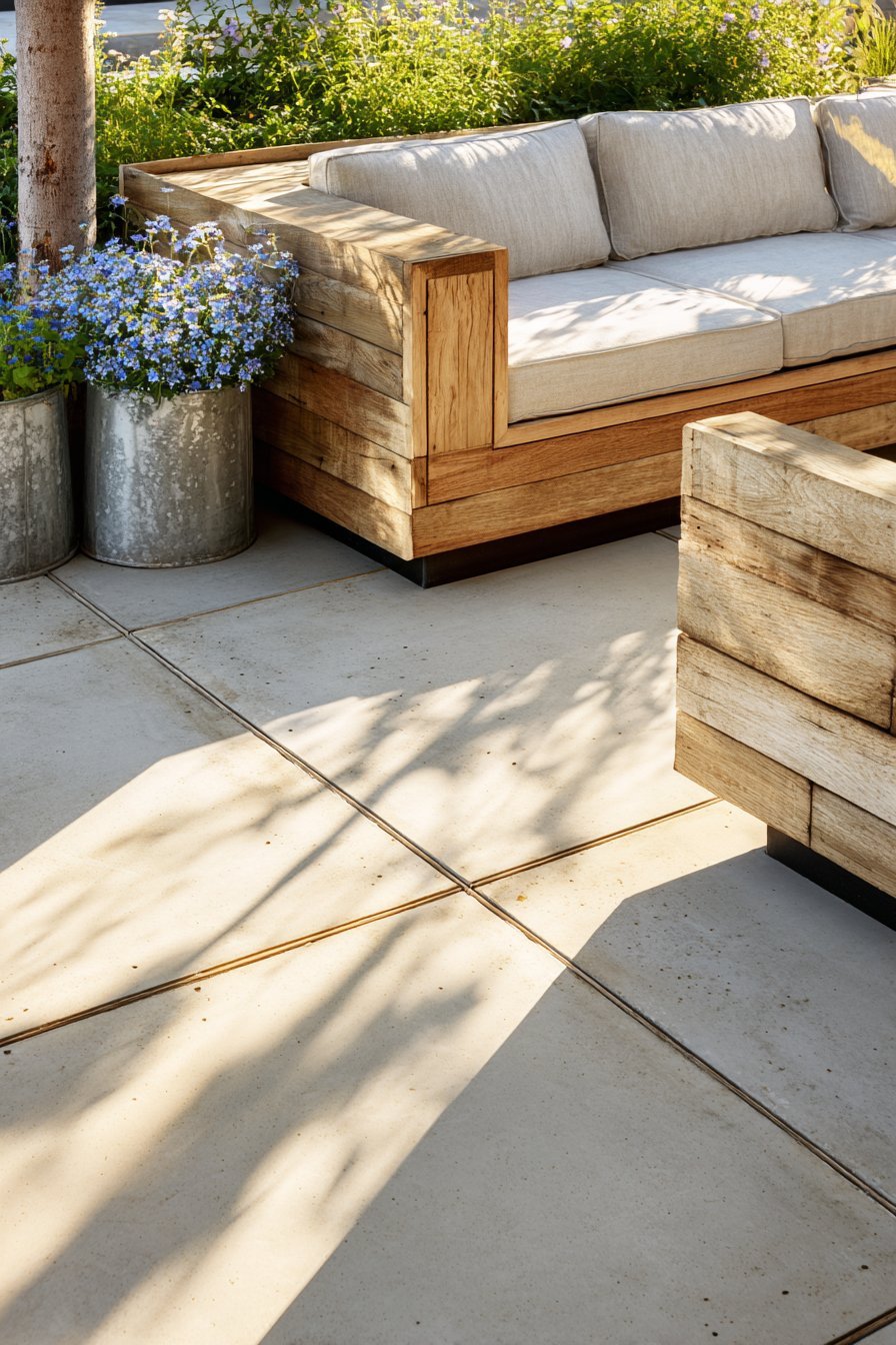 Stained Concrete with Cedar Furniture