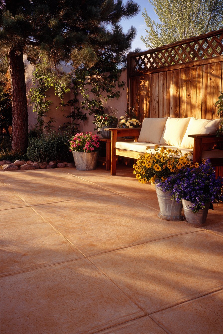 Stained Concrete with Cedar Furniture